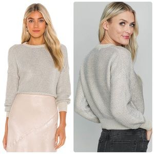 Revolve NWT BB Dakota Heat is On Cropped Metallic Knit Sweater in Rose Gold